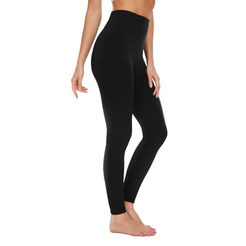 SIMIYA Thermo Leggings Damen GefüTtert - High Waist Thermohose Damen Bequeme Winter Thermoleggins Weich und Atmungsaktiv Lange Unterhose für Damen(Schwarz,L-XL) von SIMIYA