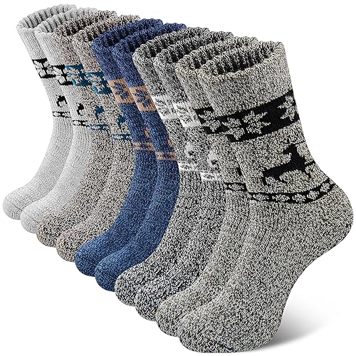 SIMIYA Wollsocken für Herren,Merino Socken Thermosocken Wintersocken warme Socken dicke Männer, 5 Paar von SIMIYA