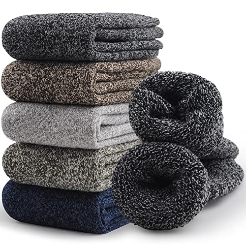 SIMIYA Wollsocken für Herren,Merino Socken Thermosocken Wintersocken warme Socken dicke Männer, 5 Paar von SIMIYA