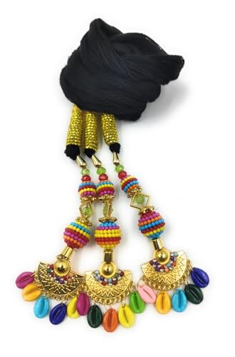 SIMKA Modische Lahori-Haar-Paranda für Damen und Mädchen, Patiala Shahi Punjabi Paranda, Haarverlängerung, Zopfquasten, Choti, Jadai Billai, 1 Stück (Codi Jhumka) von SIMKA