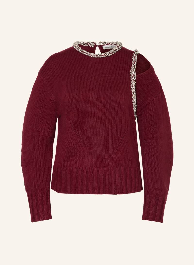 Simkhai Pullover Monroe Mit Schmucksteinen rot von SIMKHAI