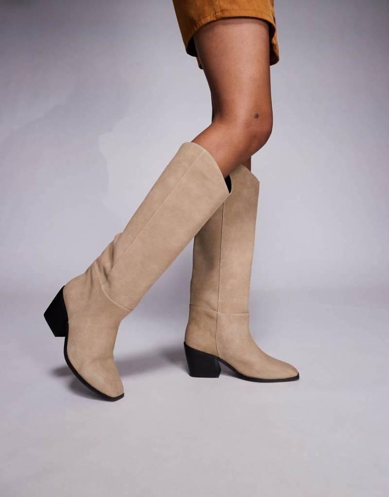 SIMMI London - Dallas - Westernstiefel in Steinbeige aus Wildlederimitat-Neutral von SIMMI Shoes