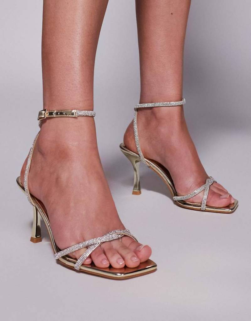 SIMMI London - Elia - Sandaletten in Gold mit mittelhohem Absatz und Verzierung-Goldfarben von SIMMI Shoes
