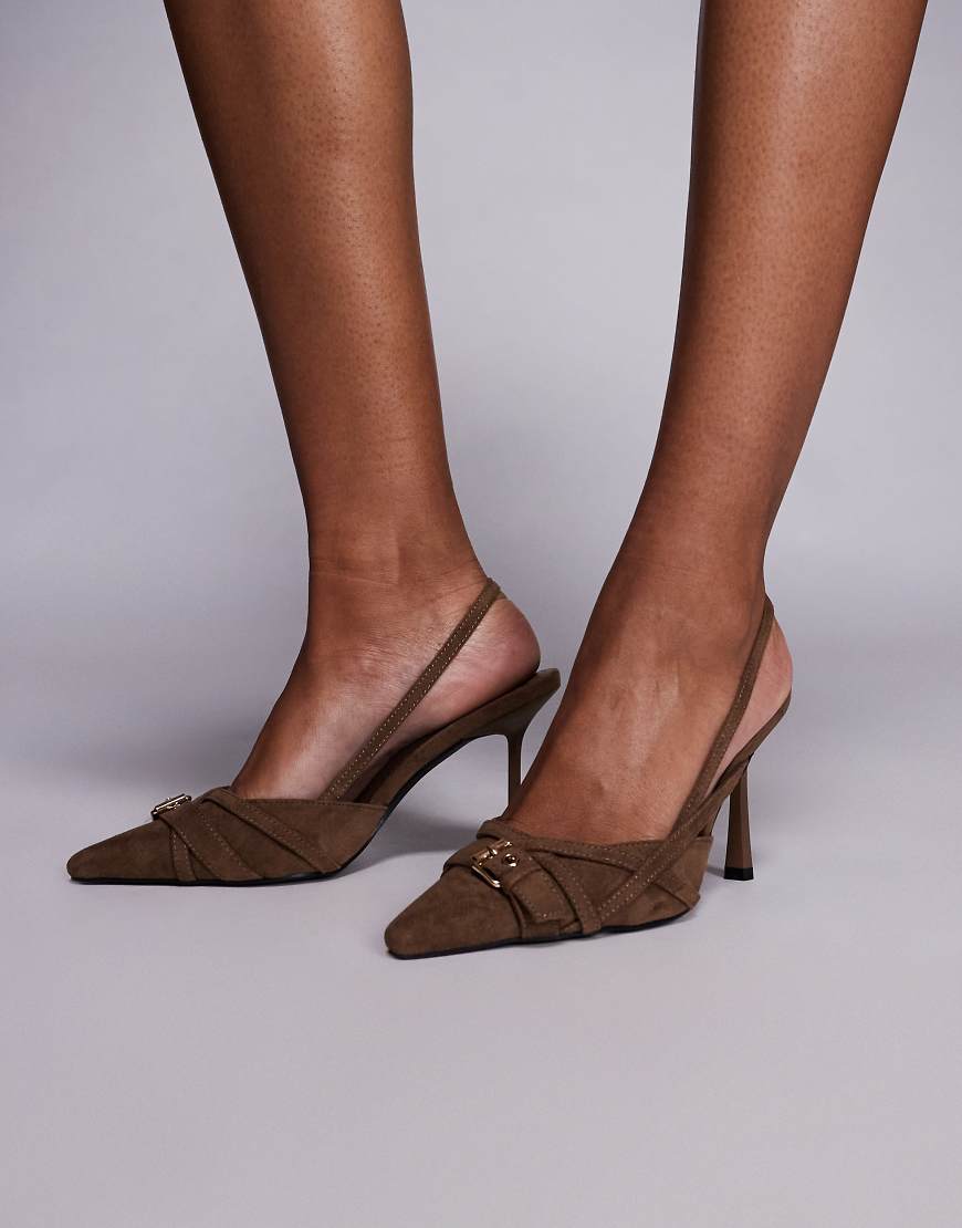 SIMMI London - Schuhe aus Wildleder in Beige mit Schnallendetail, Fersenriemchen und Absatz-Neutral von SIMMI Shoes