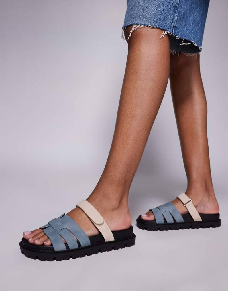 Simmi London - Adelle - Mules-Sandalen in Blau mit Riemen von SIMMI Shoes