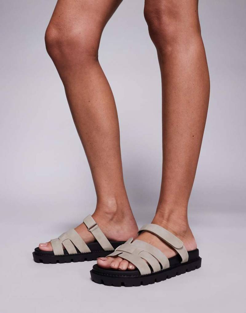 Simmi London - Adelle - Mules-Sandalen in Taupe mit Riemen-Neutral von SIMMI Shoes