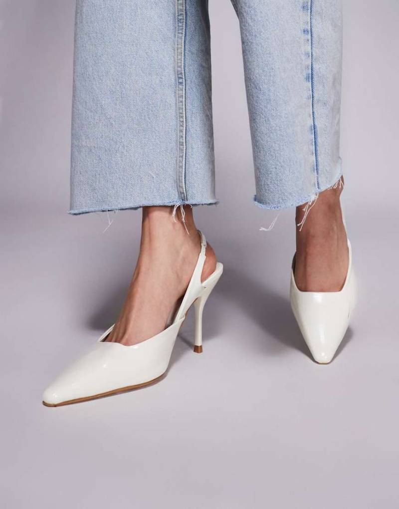 Simmi London - Darcia - Spitze Absatzschuhe in Buttergelb mit Fersenriemen von SIMMI Shoes