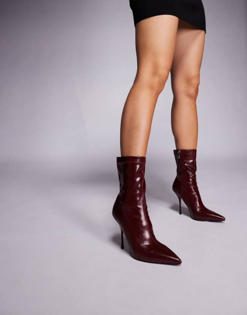 Simmi London - Miletus - Stiefeletten in Burgunderrot mit hohem Absatz von SIMMI Shoes