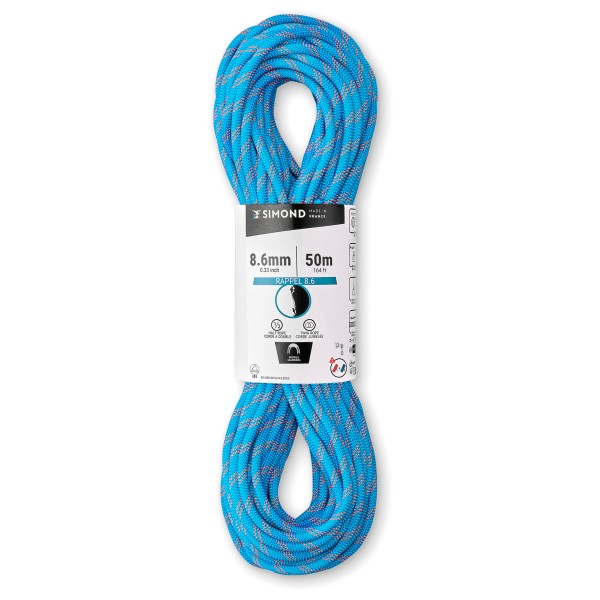 SIMOND - Rappel Rope 8.6 - Halbseil Gr 50 m blau von SIMOND
