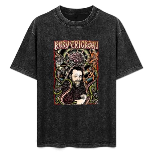 Retro Washed Fashion T Shirt for Men Women Roky Erickson Antique Wash Unisex T-Shirts Black XL Retro Washed Fashion T Shirt for Men Women Roky Erickson Antique Wash Unisex T-Shirts Black XL von SIMOROL