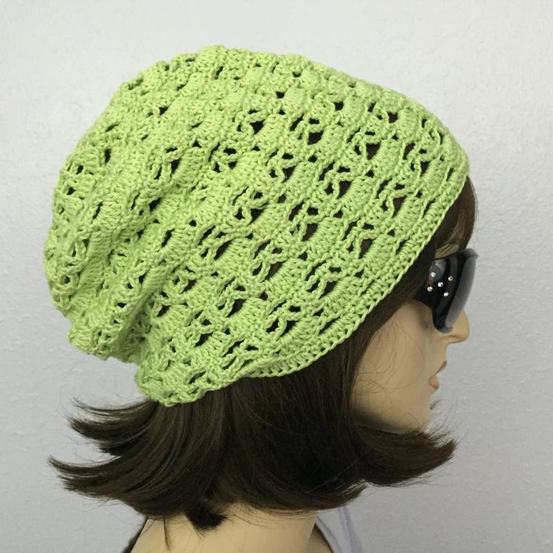 Frauen Häkeln Sommer-Hut-Frauen-Sommer-Slouchy Beanie in Der Grünen Apfelfarbe Frauen-Frühlings-Hut von SIMPATICOUS