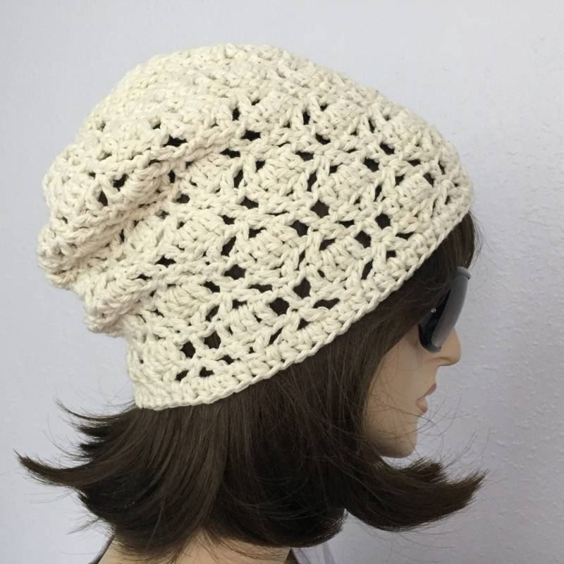 Frauen Häkeln Sommer-Hut-Frauen-Sommer-Slouchy Beanie in Der Natürlichen Farbe Frauen-Frühlings-Hut von SIMPATICOUS