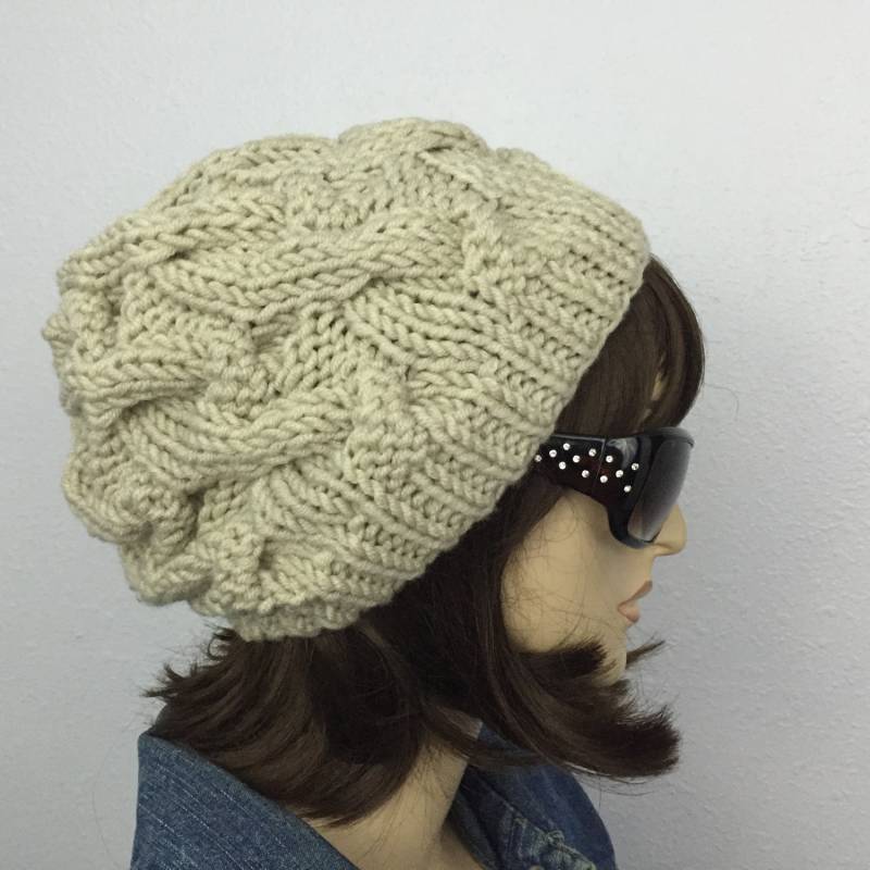 Frauen Strickmütze Tan Farbe Slouchy Beanie Damen Accessoires Herbst Mode Wintermütze von SIMPATICOUS