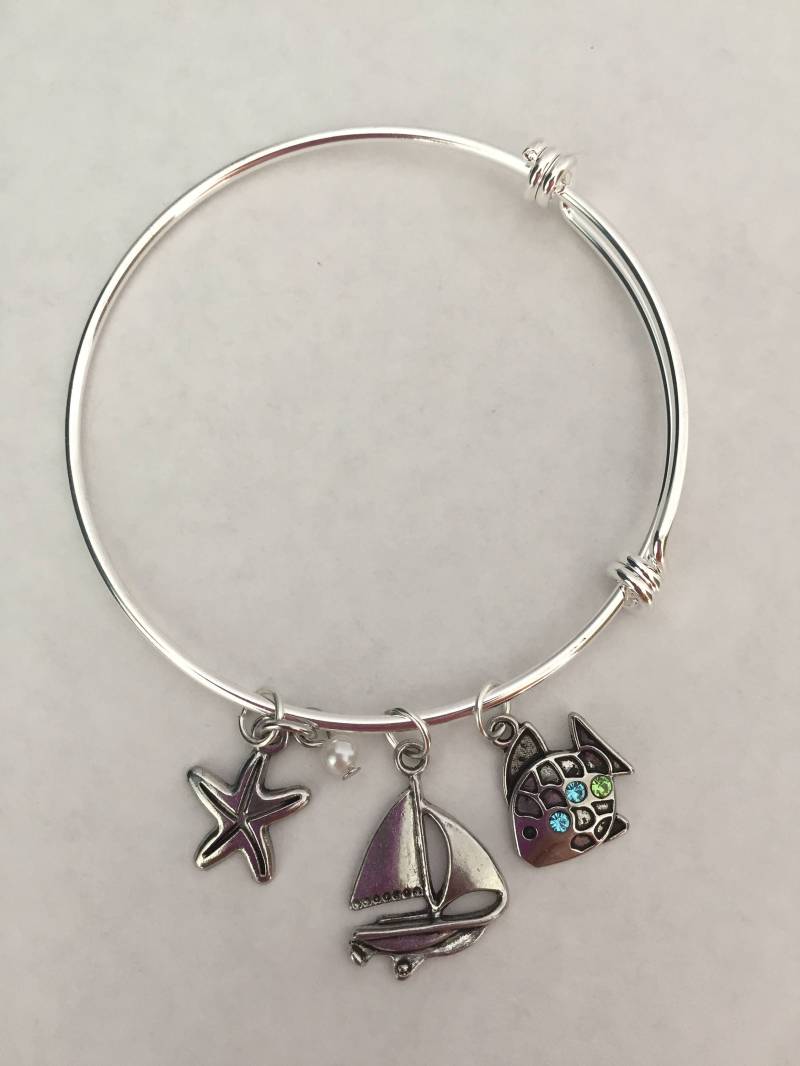 Ozean-Armband, Seestern Mit Segelboot-Armband, Perlenarmband, Meer-Fisch-Armreif von SIMPATICOUS