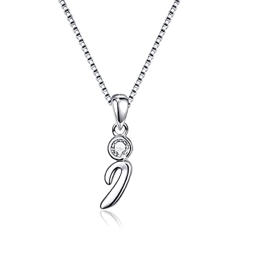 SIMPLGIRL Buchstabe Halskette Kette 925 Sterling Silber Zirkonia Initialen Alphabet I Brief Halsketten für Damen Mädchen von SIMPLGIRL