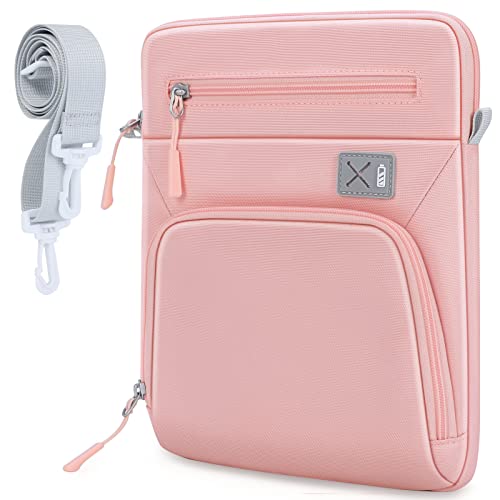 SIMTOP 9-11 Zoll Tablet Tasche Hülle,New iPad Air (3rd, 4th and 5th Gen),Handtasche Damen Klein Umhängetasche aus Polyester,wasserdichte Multi Tasche Crossbody Bag Damen Breiter Gurt,Rosa von SIMTOP