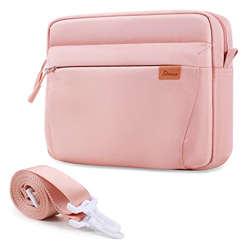 SIMTOP Damen Polyester Tablet Tasche Ipad Tablet umhängetasche 11 Zoll Wasserdicht Mehrere Fächer Tablette Schutzhülle,Kompatibel mit iPad Air 2023 zubehör für Tablets,Rosa von SIMTOP