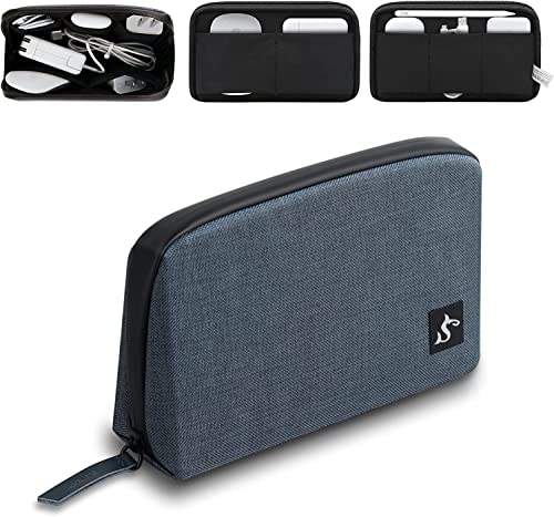 SIMTOP Kabel Organizer Tasche klein, Wasserdicht kabelorganizer Elektronische Tasche Organizer unterwegs für USB ladekabel Mouse Ladegerät Zubehör Powerbank Storage Cable Bag Blau von SIMTOP