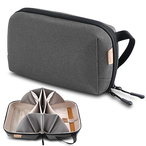 SIMTOP Kabeltasche Organizer Tasche für SD Karten Laptop Storage Cable Bag Zubehörtasche für Reise Arbeit Grau von SIMTOP