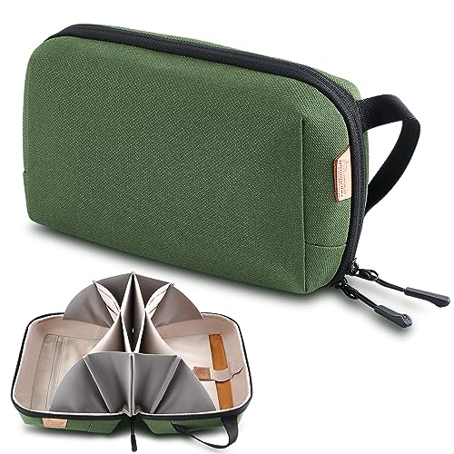 SIMTOP Kabeltasche Organizer Tasche für SD Karten Laptop Storage Cable Bag Zubehörtasche für Reise Arbeit Grün von SIMTOP