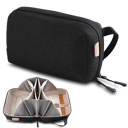 SIMTOP Kabeltasche Organizer Tasche für SD Karten Laptop Storage Cable Bag Zubehörtasche für Reise Arbeit Schwarz von SIMTOP