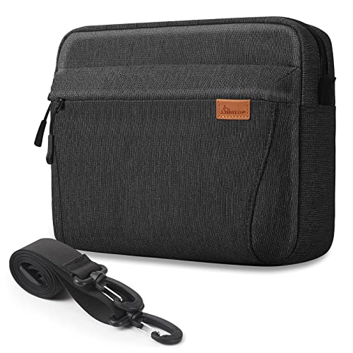 SIMTOP Tablet Tasche 11 Zoll,Umhängetasche für Tablets die Tägliche Arbeit,wasserdichte Multi Tasche Umhängetasche Herren aus Polyester, YKK-Reißverschlusstasche ipad Tasche(Schwarz) von SIMTOP