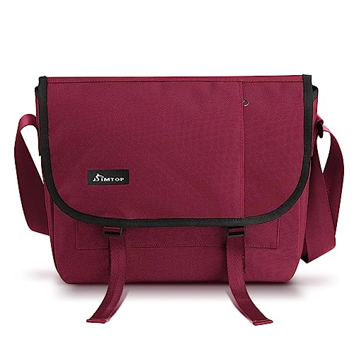 SIMTOP Tablet Tasche Umhängetasche Tasche Messenger Bag mit Gepolstertem Schultergurt ROT von SIMTOP