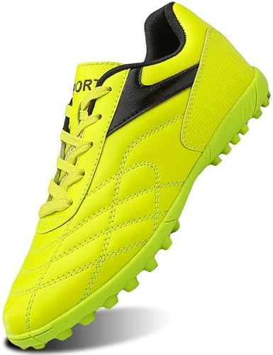 SIN0ES C861300 Fußballschuhe Mädchen Fussballschuhe Jungen FG/AG Fussball Professionelle TF Trainingsschuhe Outdoor Sport Football Schuhe für Unisex-Kinder Grün Schwarz Gr.42 von SIN0ES