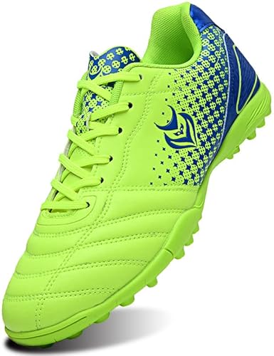 SIN0ES S99900 Fussballschuhe Kinder Fußballschuhe Jungen Low Top Professional Athletics Trainingsschuhe Outdoor Sportschuhe Teens Grün Blau Gr.30 von SIN0ES