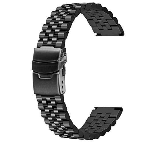 SINAIKE 3D Engineer Metall Uhrenarmband für Männer Frauen 20mm 22mm Edelstahl Armband Schwarz Screw-in Uhrenarmband Ersatz Silber von SINAIKE