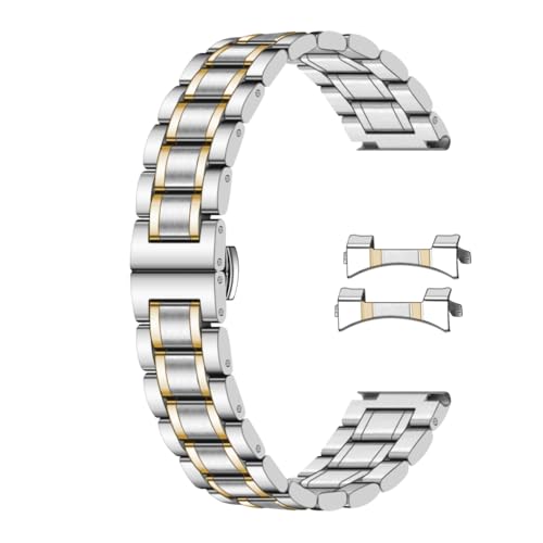 SINAIKE Universal Metall Uhrenarmband Fit Meist Tranditional Uhr, 16mm Quick Release Edelstahl Uhrenarmbänder mit gebogenen Enden Teile, klassische Uhrenarmband Ersatz Männer Frauen Silber und Gold SINAIKE Universal Metall Uhrenarmband Fit Meist Tranditional Uhr, 16mm Quick Release Edelstahl Uhrenarmbänder mit gebogenen Enden Teile, klassische Uhrenarmband Ersatz Männer Frauen Silber und Gold von SINAIKE