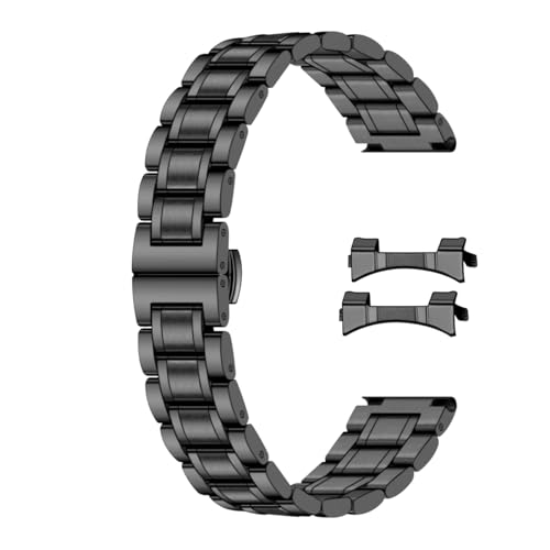 SINAIKE Universal Metall Uhrenarmband Fit Meist Tranditional Uhr, 22mm Quick Release Edelstahl Uhrenarmband mit gebogenen Lug Enden Teile, Classic Uhrenarmband Ersatz Armband für Männer Frauen Schwarz von SINAIKE