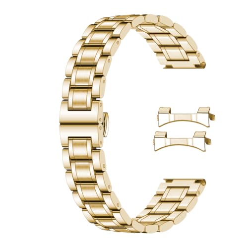 SINAIKE Universal Metall Uhrenarmband Fit Meist Tranditional Uhr, 22mm Quick Release Edelstahl Uhrenarmbänder mit gebogenen Lug Enden Teile, Classic Uhrenarmband Ersatz Armband für Männer Frauen Gold von SINAIKE