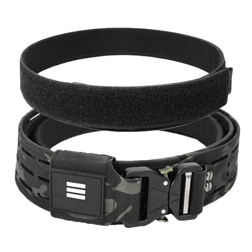 SINAIRSOFT Taktischer Kampfgürtel,Doppelschichtiger Kampfgürtel,1.5 Zoll Innen- und 2.15 Zoll Außen-Schnellverschluss-Rigger MOLLE Gürtel von SINAIRSOFT