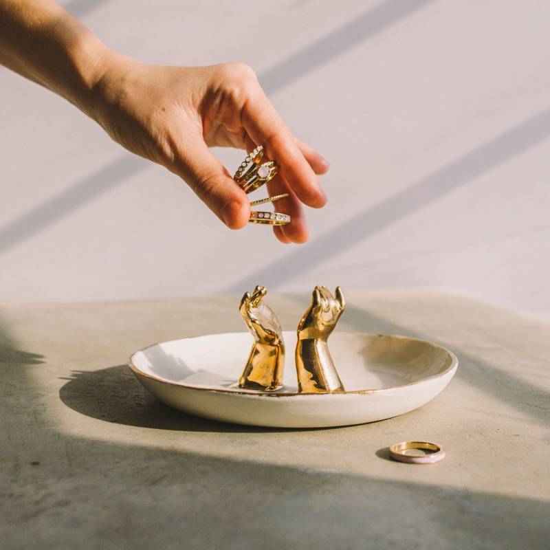 Handgemachte Schmuckschale Keramik Fangen Alle Vanity Tablett Ringhalter Büro Schreibtisch Zubehör Für Frauen Schmuck Lagerung Ring Display von SINDstudio