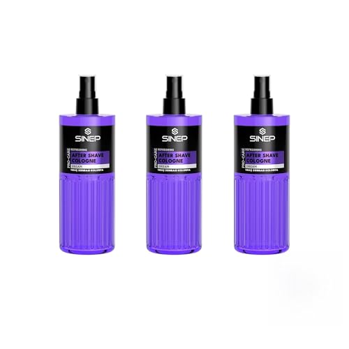 SINEP After Shave Cologne, Dream, Purple, Refreshing Menthol Formula, 400ml x 3 Bottles, Professional Grooming, Long Lasting Maskuline Fragrance, Cooling Sensation 400ml × 3 von SINEP