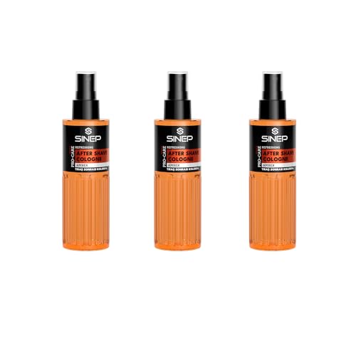 SINEP After Shave Cologne Amber - Kühlendes Gefühl & langanhaltende Frische - Maskuliner After Shave Splash für Männer, 150 ml × 3 von SINEP