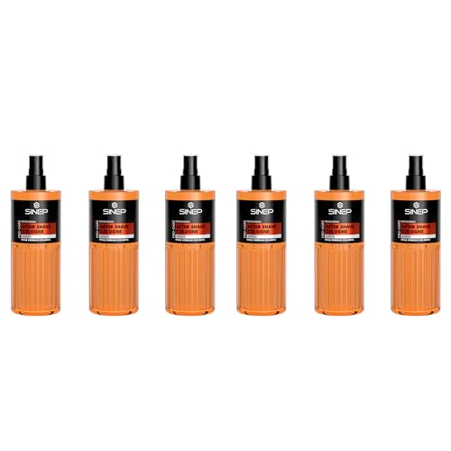 SINEP After Shave Cologne Amber - Kühlendes Gefühl & langanhaltende Frische - kräftiger maskuliner Bernsteinduft - 400 ml × 6 von SINEP
