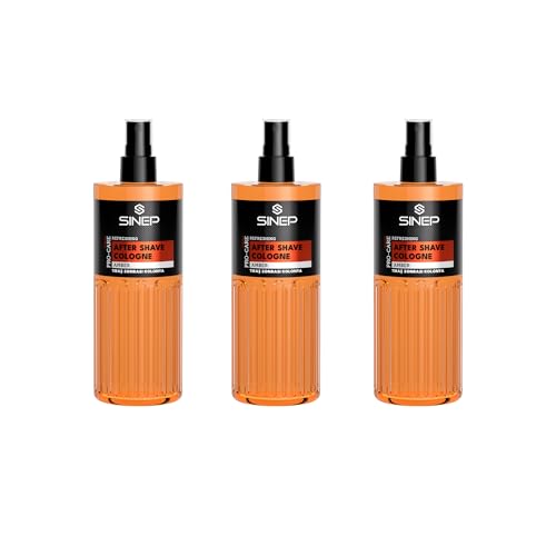SINEP After Shave Cologne Amber - Kühlendes Gefühl & langanhaltende Frische - maskuliner Duft für die tägliche Fellpflege, 400 ml × 3 von SINEP