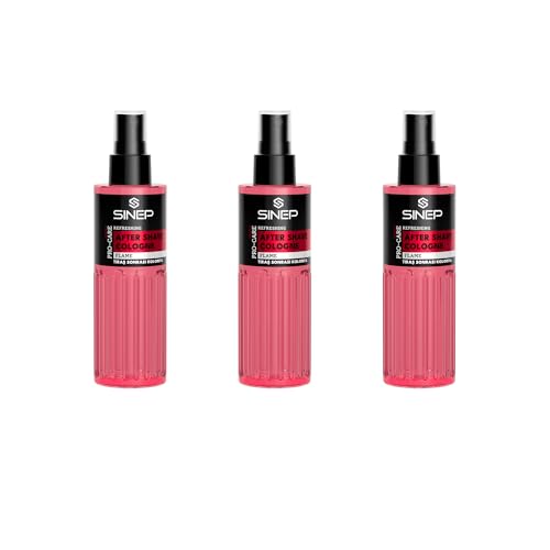 SINEP After Shave Cologne Flame - Kühlendes Gefühl & langanhaltende Frische - Maskuliner After Shave Splash für Männer, 150 ml × 3 von SINEP