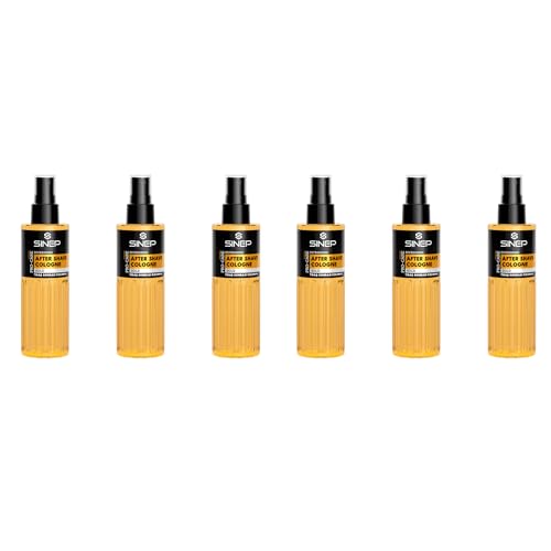 SINEP After Shave Cologne Gold - Kühlendes Gefühl & langanhaltende Frische - Maskuliner Duft - 150 ml × 6 von SINEP