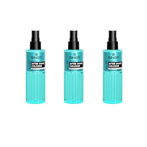 SINEP After Shave Cologne Turquoise - Kühlendes Gefühl & langanhaltende Frische - Maskuliner After Shave Splash für Männer, 150 ml × 3 von SINEP
