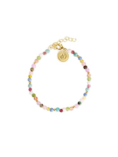 SINGULARU - Altea Colors Armband. Edelstahl mit 18 Kt Vergoldeter Beschichtung und Naturstein. Schmuck für Damen. von SINGULARU