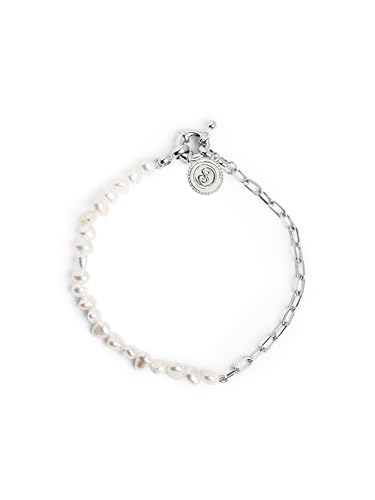 SINGULARU - Chic Pearl Armband. Edelstahl mit Silberfarbener Beschichtung und Zuchtperle. Schmuck für Damen. von SINGULARU