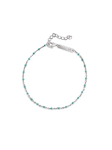 SINGULARU - Dots Turquoise Enamel Armband. Sterlingsilber mit Rhodium-Beschichtung und Emaille. Schmuck für Damen. von SINGULARU