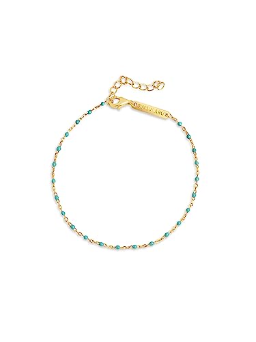 SINGULARU - Dots Turquoise Enamel Armband. Sterlingsilber mit 18 Kt Vergoldeter Beschichtung und Emaille. Schmuck für Damen. von SINGULARU