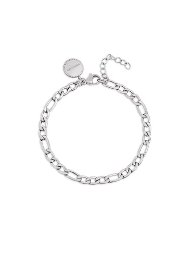 SINGULARU - Figaro Armband. Edelstahl mit Silberfarbener Beschichtung. Schmuck für Damen. von SINGULARU
