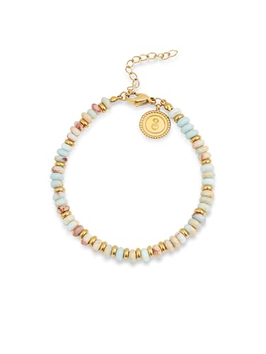 SINGULARU - Full Daylight Armband. Edelstahl mit 18 Kt Vergoldeter Beschichtung und Naturstein. Schmuck für Damen. von SINGULARU