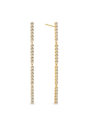 SINGULARU - Aurora Ohrringe. Messing mit 18 Kt Goldbeschichtung und Zirkonia. Schmuck für Damen. von SINGULARU