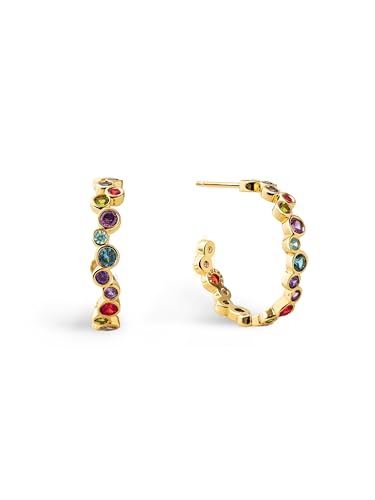 SINGULARU - Bubbles Creolen. Messing mit 18 Kt Vergoldeter Beschichtung und Zirkonia. Schmuck für Damen. von SINGULARU